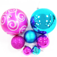 Набор шаров 40/60/120мм 45шт 4 вида (красный/золото, зеленый/синий, зеленый/серебро, розовый/синий) от магазина "Карандаш"