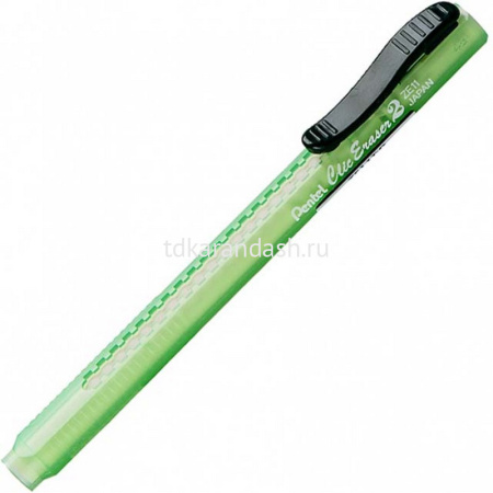Ластик-карандаш "Clic Eraser 2" прямоугольный в футляре, 6х6х80мм, белый, зеленый корпус ZE11T-D