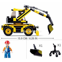 Конструктор "Город. Экскаватор" 196 деталей 25х28х5,5см пластик (1 фигурка) M38-B0805 от магазина "Карандаш"