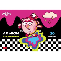 Альбом для рисования А4 20л "Смешарики" на скобе 5 дизайнов 084419 от магазина "Карандаш"