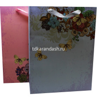 Пакет подарочный "Бабочки" 32х26х12см 4 цвета 11551-24 от магазина "Карандаш"