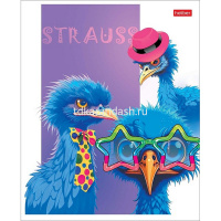 Тетрадь А5 48л клетка "Модные страусы" на скобе матовая ламиация 5 дизайнов 086208 от магазина "Карандаш"