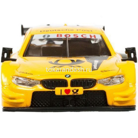 Машина "BMW M4" желтая, инерционная, металл 17,5см (свет, звук, откр.двери) JB1251211 от магазина "Карандаш"