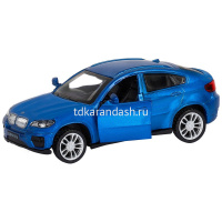 Машина "BMW X6" синяя, инерционная, металл 17,5см (свет, звук, откр.двери) JB1251253 от магазина "Карандаш"