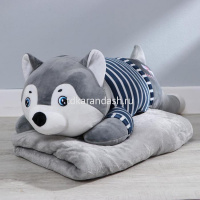 Игрушка-подушка "Собачка" 70см серая BZ2285 от магазина "Карандаш"