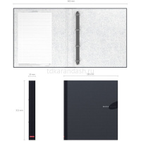 Папка на 4-х кольцах "Work inside" А4 35мм ламинированный картон 1,75мм черная 19872 от магазина "Карандаш"