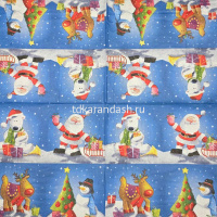 Набор салфеток для декупажа 33х33мм 20шт Снеговик с Елкой Y6796-18 от магазина "Карандаш"