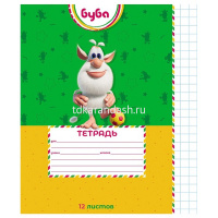 Тетрадь А5 12л крупная клетка "Буба" на скобе 5 дизайнов 082441 от магазина "Карандаш"