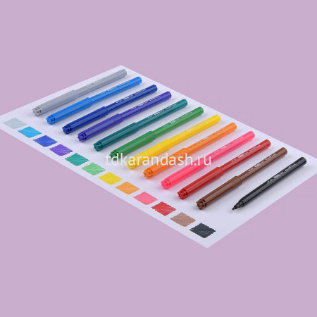 Фломастеры 12 цветов "Funcolor" с вентилируемым колпачком картон 32-0067 от магазина "Карандаш"