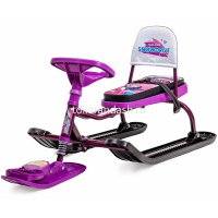 Снегокат "Тимка Спорт 4. Слалом" 290мм, со спинкой, розовый/чёрный ТС4-1/SL от магазина "Карандаш"