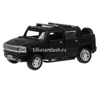 Машина "Hummer H2 Pickup" черная, инерционная, металл 12см (открывающиеся двери) HUM2PICKUP-12MAT-BK от магазина "Карандаш"