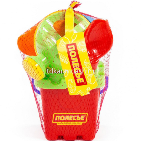 Набор д/песка №169 (ведро, ситечко-крепость, совок №2, грабельки №2, лейка малая , 1 формочка) 5129 от магазина "Карандаш"