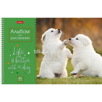 Альбом для рисования А4 40л "Doggie-Щенки" на спирали, перфорация на отрыв, 4 дизайна от магазина "Карандаш"