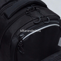 Рюкзак 32х42х22см, 1100гр, 2 отделения, 4 кармана, черный/серый светоотражающий RU-423-14/6 от магазина "Карандаш"