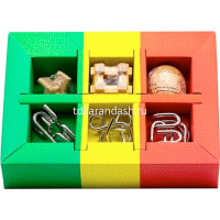 Набор головоломок 6в1 металл/дерево 23х18см E566 от магазина "Карандаш"