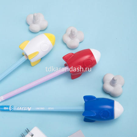 Точилка 1 отв. "Rocket. Bumpees" с ластиком, пластик, 3 цвета ER00601 от магазина "Карандаш"