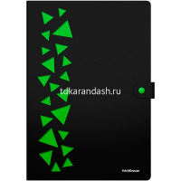 Папка на кнопке 4 отделения "Matt Accent" А4 0,6мм пластик, черный, цвет отделений ассорти 61210 от магазина "Карандаш"