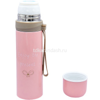 Термос 350мл с надписью, 4цв. металл Y9782-19 от магазина "Карандаш"