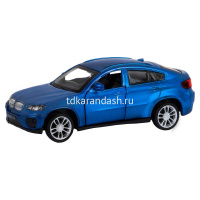 Машина "BMW X6" синяя, инерционная, металл 17,5см (свет, звук, откр.двери) JB1251253 от магазина "Карандаш"