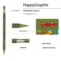 Карандаш цанговый механический "FunGraphix. Машинки" 2мм с ластиком, точилкой 21-0041/07 от магазина "Карандаш"