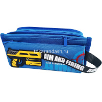 Пенал "Пистолет" 22х9,5х7,5см прямоугольный, 2 отделения, 1 карман, текстиль, на липучке, 3 цвета от магазина "Карандаш"