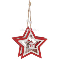 Панно подвесное Новый год 13,5см дерево 3 вида Y8430-19 от магазина "Карандаш"