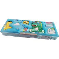 Пенал "Динозавр" 24х9х3,5см с точилкой, на магните, пластик, 2 отделения, 2 цвета 11662-24 от магазина "Карандаш"