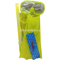 Набор д/плавания (ласты, маска, трубка, беруши) размер S, 3 цвета Y10924-24 от магазина "Карандаш"