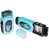 Точилка 2 отв. "Black excellence" с контейнером, ластиком и щеткой пластик 4 вида 35-0059 от магазина "Карандаш"