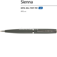 Ручка шариковая "Sienna" 1,0мм синяя, автомат, серый металлический корпус 20-0223 от магазина "Карандаш"