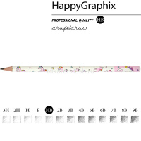 Карандаш чернографитный "Happy Graphix. Единорог" НВ 21-0030/18 от магазина "Карандаш"
