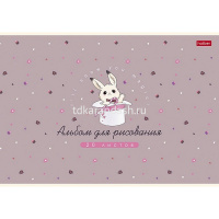 Альбом для рисования А4 20л "Милашка Банни" на скобе ламинация Soft-touch 5 дизайнов 091474 от магазина "Карандаш"