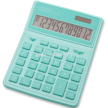 Калькулятор 12 разрядов 155х204х33мм бирюзовый SDC-444XRGNE