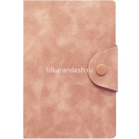 Бизнес-блокнот А6 80л линия, искусственная кожа Soft Touch, цветной срез, на кнопке, 4 цвета от магазина "Карандаш"