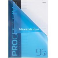 Тетрадь А4 96л линия "Progressive. Синяя" на скобе, пластиковая обложка 96Т4В2/084967 от магазина "Карандаш"