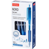 Ручка гелевая "Nord" 0,5мм синяя, автомат, резиновый грип, круглый корпус GP_080027 от магазина "Карандаш"