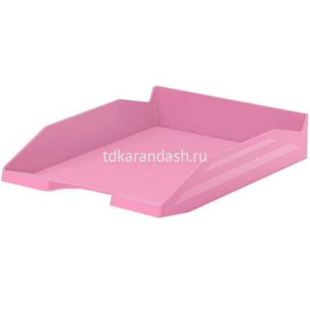 Лоток д/бумаг горизонтальный "Office Pastel" розовый, пластик 55542