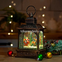 Сувенир "Фонарь. Дед Мороз с оленем" 20х30см (USB, свет, музыка) Y10095-24 от магазина "Карандаш"