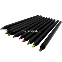 Картинка Карандаш многоцветный 4 цвета, трехгранный, утолщенный, черный корпус, дерево 11763-24 от магазина "Карандаш" Карандаш многоцветный 4 цвета, трехгранный, утолщенный, черный корпус, дерево 11763-24 от магазина "Карандаш"