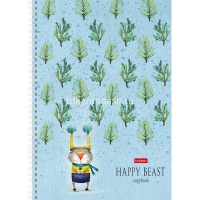 Тетрадь А4 80л клетка "Счастливчики" на гребне матовая ламинация 4 дизайна 066122 от магазина "Карандаш"