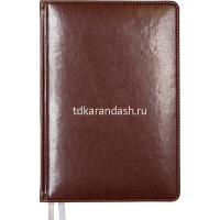 Алфавитная книга А5 "Bravo" 128стр, темно-коричневая, искусственная кожа с поролоном, кремовый блок от магазина "Карандаш"