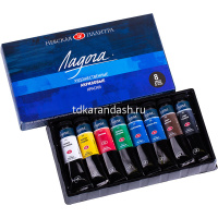 Краски акриловые 8 цветов 18мл Ладога 2241178 от магазина "Карандаш"