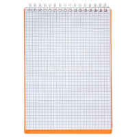 Блокнот А5 80л "Line neon. Оранжевый" клетка, на спирали, пластиковая обложка 081504 от магазина "Карандаш"