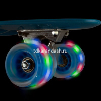 Скейтборд 54х14см, пластик, 4 колеса PU d=6см светятся HB2247 от магазина "Карандаш"