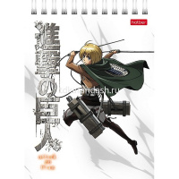 Блокнот А6 40л "Атака Титанов. Сезон 1-3" клетка, на спирали УФ-лак 6 дизайнов 083956 от магазина "Карандаш"