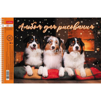 Альбом для рисования А4 48л "Собакомания" на спирали, перфорация на отрыв, 4 дизайна 079786 от магазина "Карандаш"