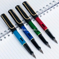 Ручка перьевая 0,38мм синяя, красный корпус софт тач, 1 картридж 3920/11729-24 от магазина "Карандаш"