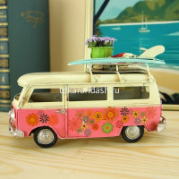 Декоративное изделие "Фольксваген Транспортер Flower Power" 17х7х11см розовый, металл RD-2404-S-2360 от магазина "Карандаш"