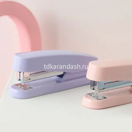 Степлер №24/6,26/6 25л "Macaron" пластик, пастельный фиолетовый E0402F от магазина "Карандаш"