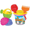 Набор д/песка №228 (ведро малое, ситечко-цветок, совок №2, грабельки, лейка малая, 2 формочки) 0559